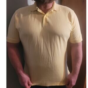 Izod Polo Shirt Mens Pima Cotton Butter Yellow Preppy Golf Classic Fit Large